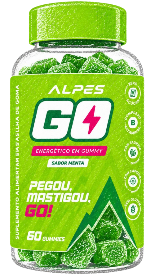 ALPES GO - ENERGÉTICO EM GUMMY - 60 GOMAS - MENTA