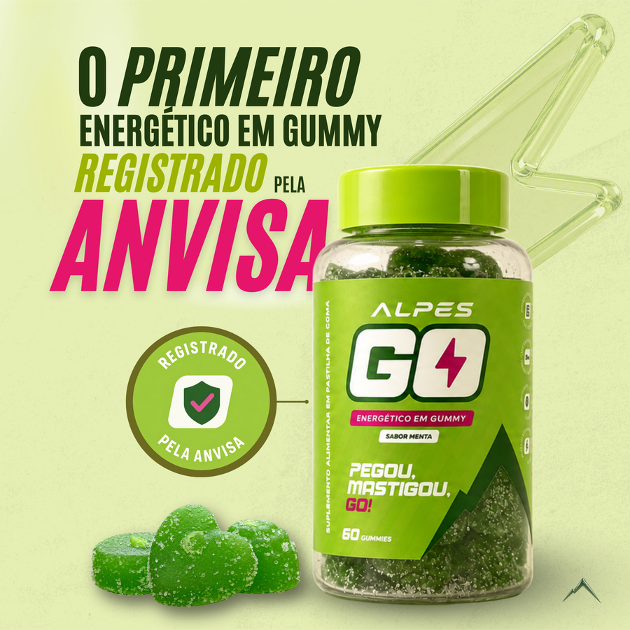 ALPES GO - ENERGÉTICO EM GUMMY - 60 GOMAS - MENTA