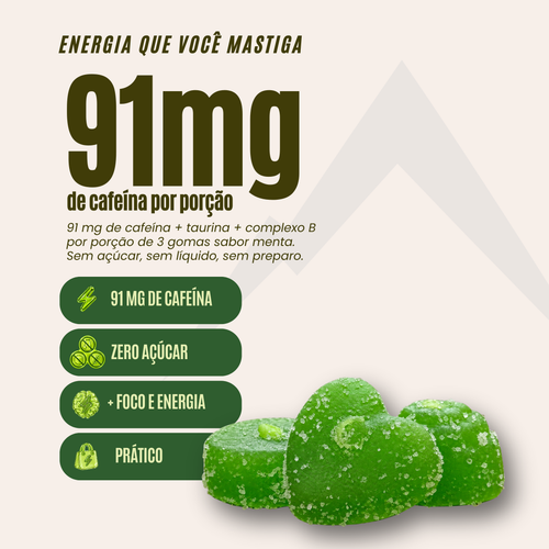 ALPES GO - ENERGÉTICO EM GUMMY - 60 GOMAS - MENTA