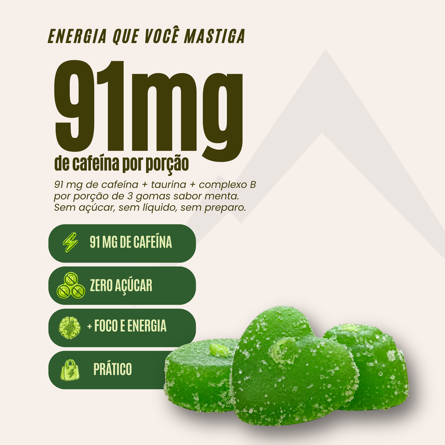 ALPES GO - ENERGÉTICO EM GUMMY - 60 GOMAS - MENTA
