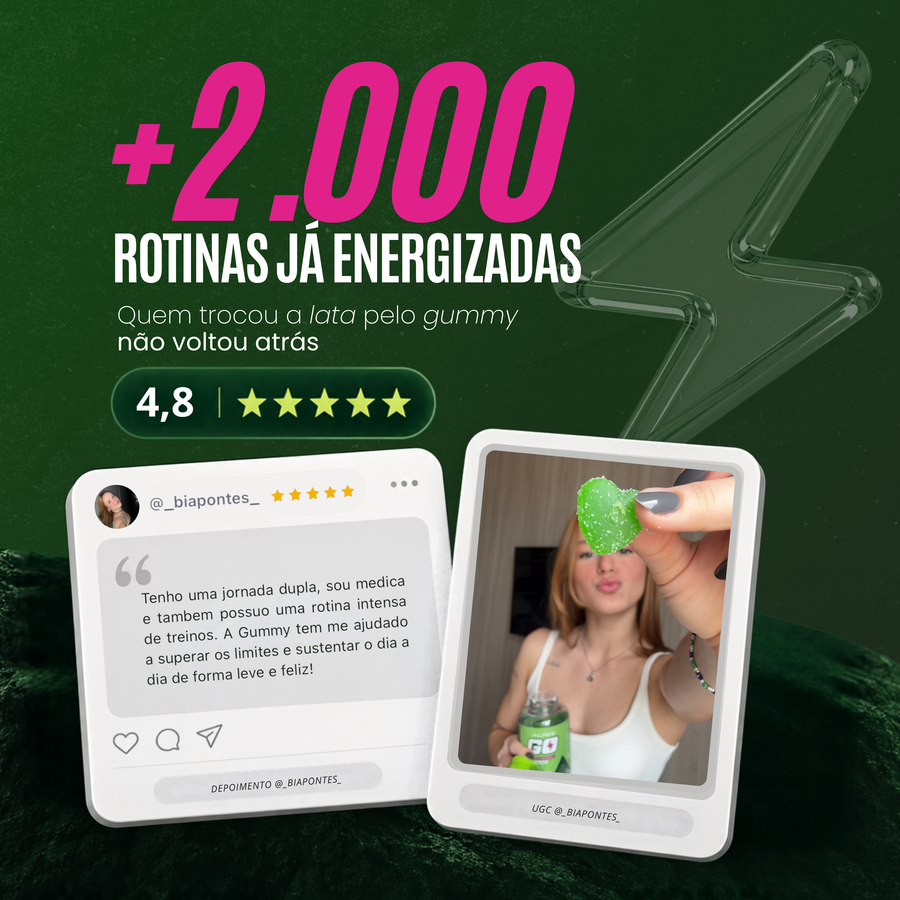 ALPES GO - ENERGÉTICO EM GUMMY - 60 GOMAS - MENTA